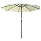 10' x 8' Round Market Umbrella, Patio Umbrella with Crank Handle and Tilt, Outdoor Parasol for Garden, Beige