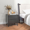 Modern Nightstand, Night Table with 2 Drawers, Bed End Table with Solid Wood Legs for Bedroom