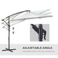 9.7ft Offset Patio UmbrellaCantilever Parasol with Crank Handle, 8 Ribs and Cross Base for Outdoor, Sun Shade, Cream