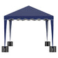 10' x 10' Pop Up Canopy Tent with Sand Bags, Instant Shelter with Adjustable Height and Carry Bag, Garden Outdoor Party Tent, Blue