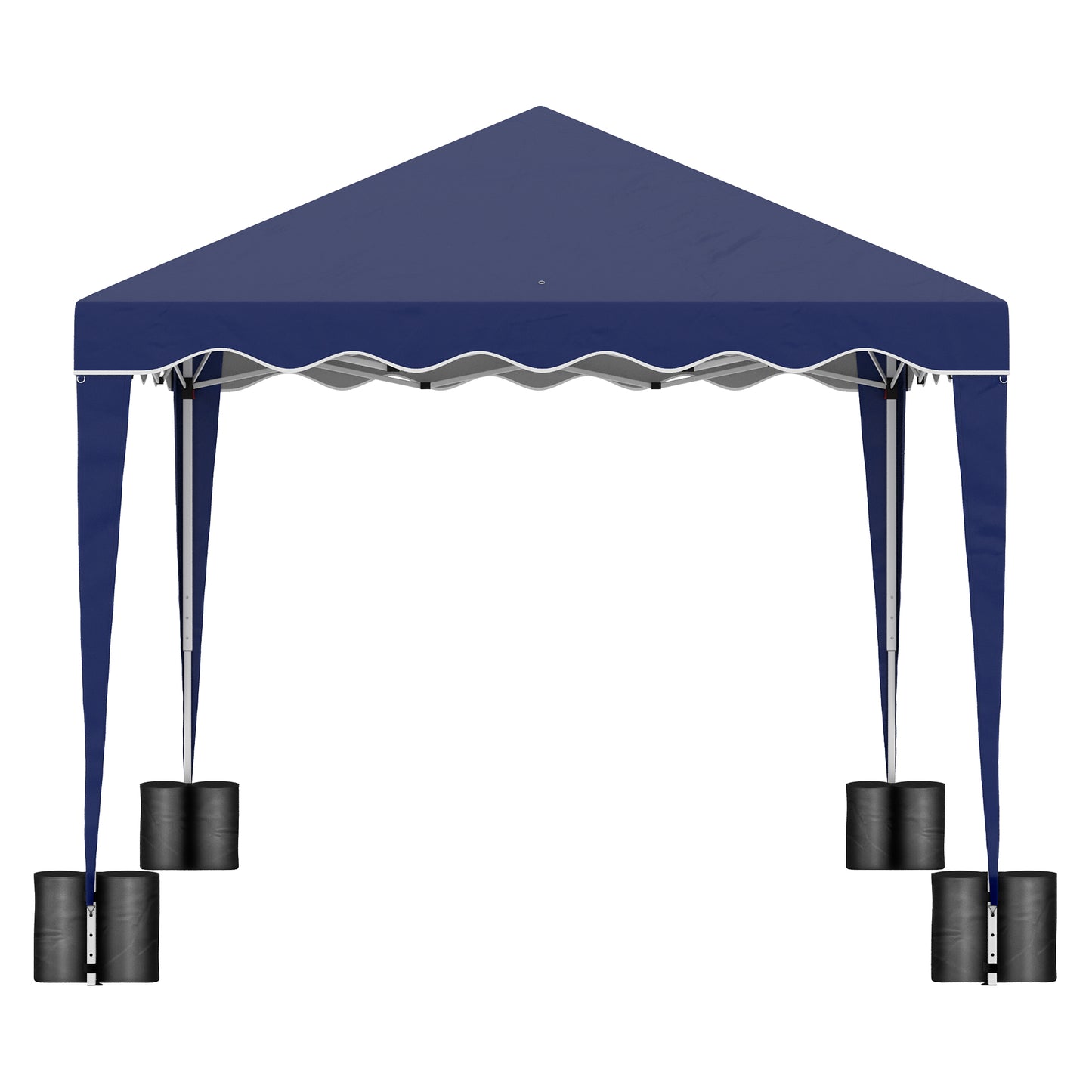 10' x 10' Pop Up Canopy Tent with Sand Bags, Instant Shelter with Adjustable Height and Carry Bag, Garden Outdoor Party Tent, Blue