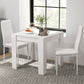 Dining Table Set for 2, Square Kitchen Table and Chairs, Dining Room Table and PU Leather Upholstered Chairs, White
