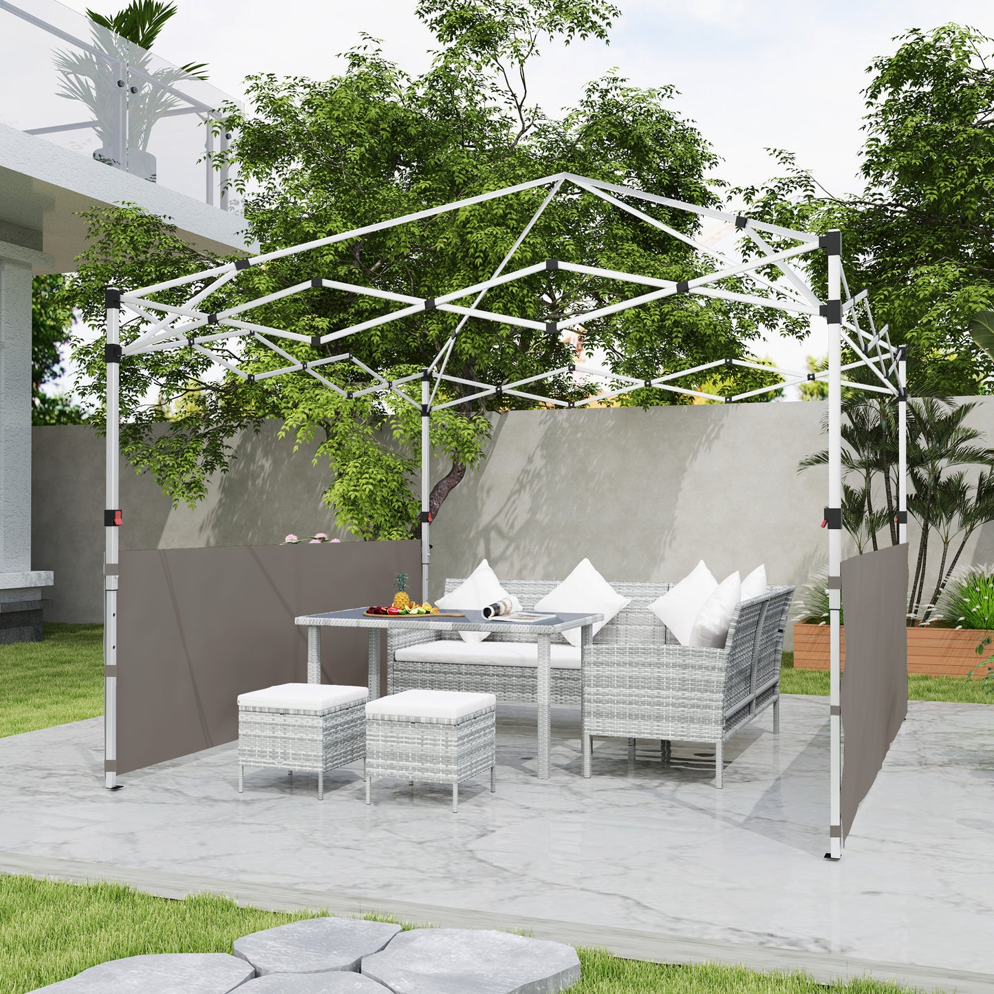Canopy Sidewalls for 10' x 10' or 10' x 20' Pop up Canopy, 2 PCS Canopy Half Walls Only, Grey