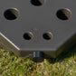 4-Piece Cantilever Offset Patio Umbrella Circular Base Stand w/Carry Handles, Water & Sand Filled