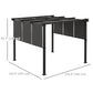 Metal Pergola, Outdoor Pergola with Retractable Canopy, for Garden, Patio, Backyard, Deck