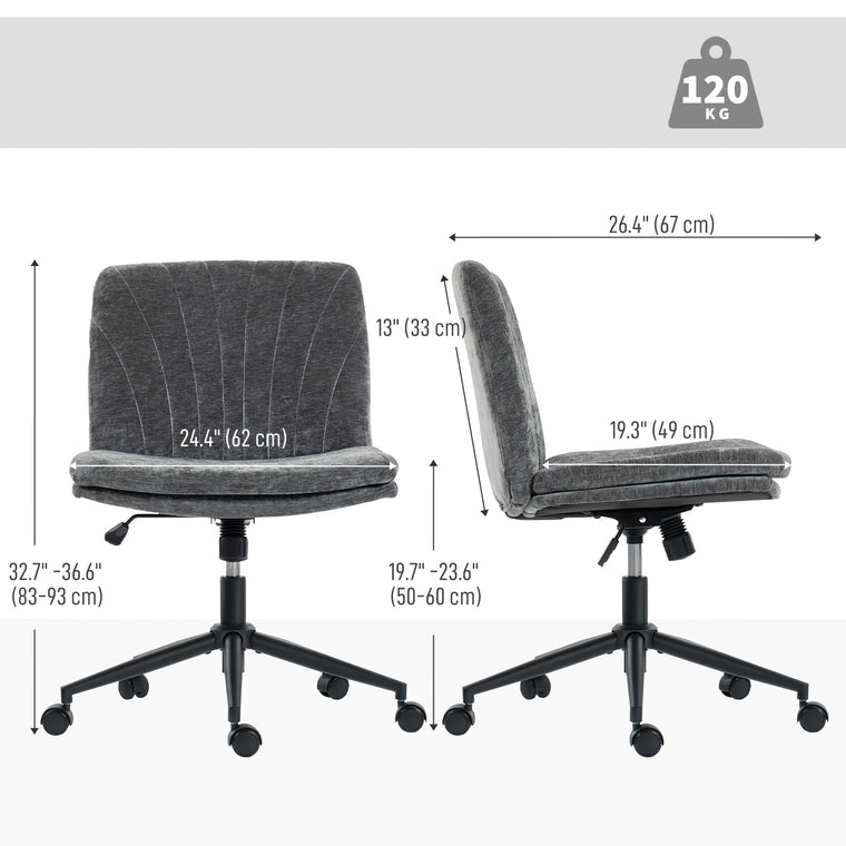 Armless Criss Cross Office Chair with Wheels