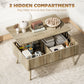Lift Top Coffee Table with Storage, Center Table with Hidden Compartments and Pine Wood Legs for Living Room, Oak
