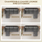 L-Shape Corduroy Sectional Sofa with Reversible Chaise - Dark Grey