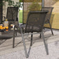 Set of 4 Outdoor Dining Chairs, Stackable Lawn Chairs with High Back, Breathable Mesh Seat for Garden Porch, Black