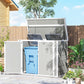 41 Cu. Ft. Outdoor Storage Shed, Outdoor Horizontal Trash Can Storage with Chain Lid, Lockable Storage Box, Light Grey