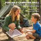 Swivel Campfire Grill, 360° Adjustable Heavy Duty Chrome-Plated Steel Campfire Cooking Grate, Silver