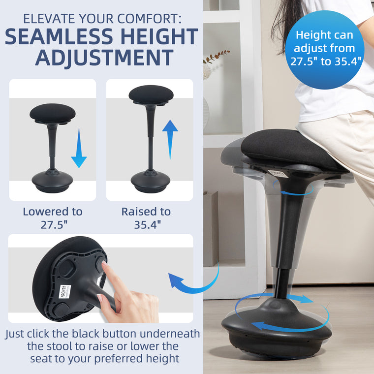 Adjustable Swivel Wobble Stool Chair