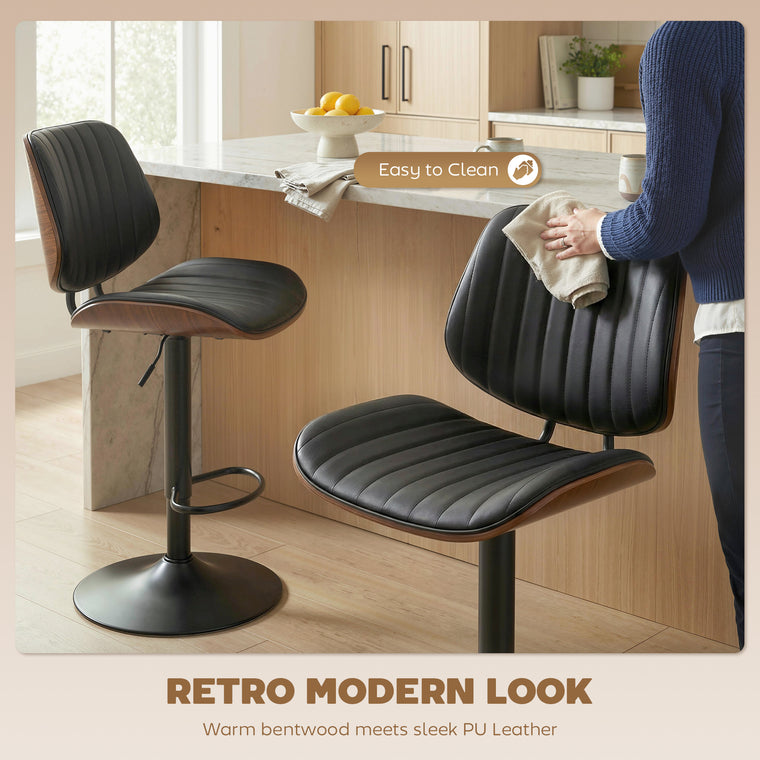 Adjustable Swivel Counter Height Bar Stools, Set of 2