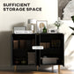 Modern Kitchen Storage Cabinet, Sideboard Buffet Cabinet with Adjustable Shelves for Hallway, Black