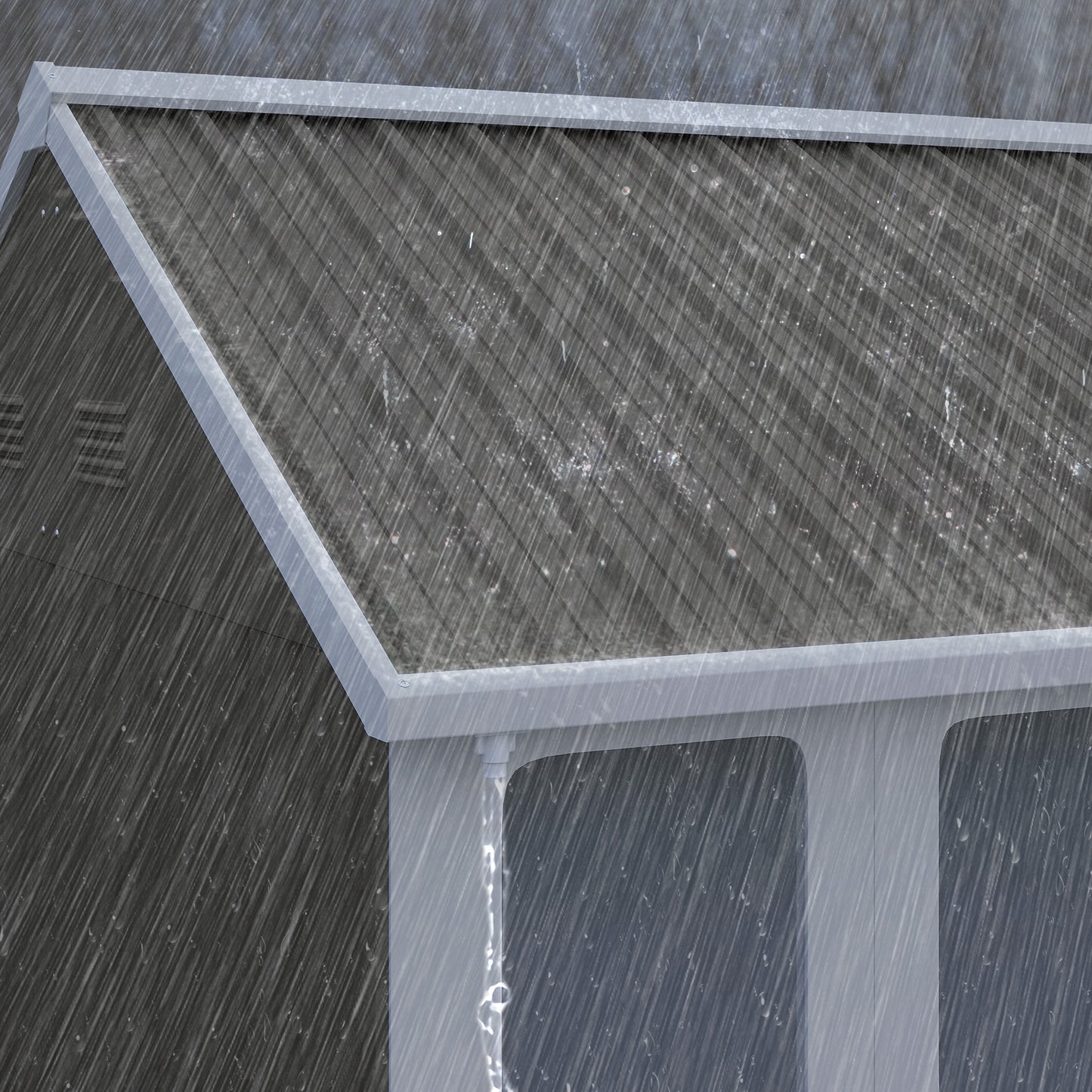 Metal Garden Storage Shed, Outdoor Tool Storage House with Lockable Door, Vents, Sloped Roof, Light Grey