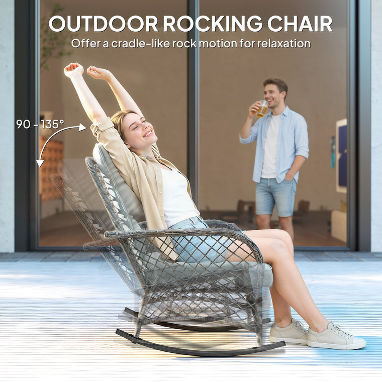 3-Piece Rocking Bistro Set with High-Back Chairs