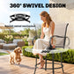 Outdoor Bar Stools Set of 2, 360° Swivel Bar Height Chairs, 26.8" x 29.5" x 48.4", Tan