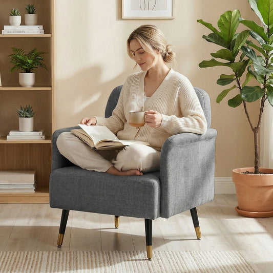 Tufted Accent Chair with Metal Legs