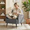 Accent Chair Modern Tufted with Metal Legs Upholstered Reading Armchair for Living Room Grey