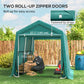 Garden Storage Tent, Patio Storage Shelter w/ Metal Frame and Double Zipper Doors, Green