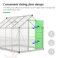 6' x 8' x 6.6' Polycarbonate Greenhouse, Walk-In Green House Kit Garden, Plants Grow, Galvanized Sheet Aluminum Frame with Rain Gutter, Vent and Sliding Door, Silver