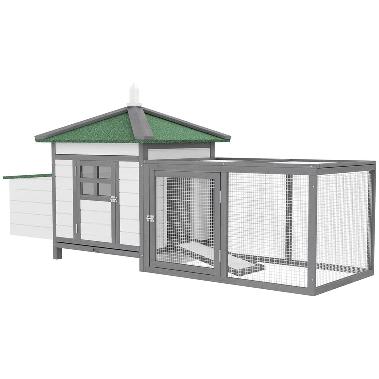 77" Chicken Coop with Nesting Box & Run