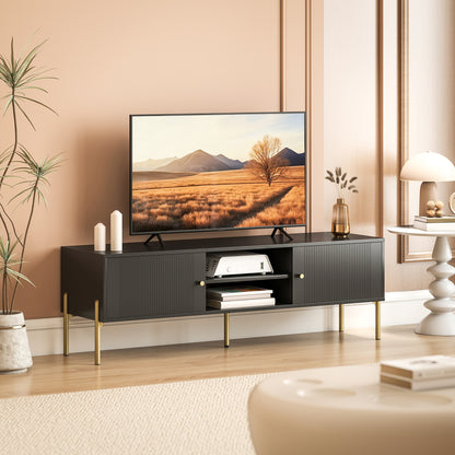 65" TV Stand with 2 Cabinets and Shelves
