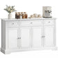 Sideboard Buffet Cabinet, 54" Kitchen Storage Cabinet with Soft-Close Doors, 3 Drawers and 2 Adjustable Shelves, White