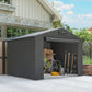 8' x 6' Portable Shed, Waterproof Bike Tent with Roll-up Zipper Door, Vent and Galvanised Metal Frame, Dark Grey