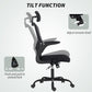Ergonomic Office Chair, Mesh Desk Chair with Adjustable Headrest, Lumbar Support and Height, Flip-Up Armrests, Black