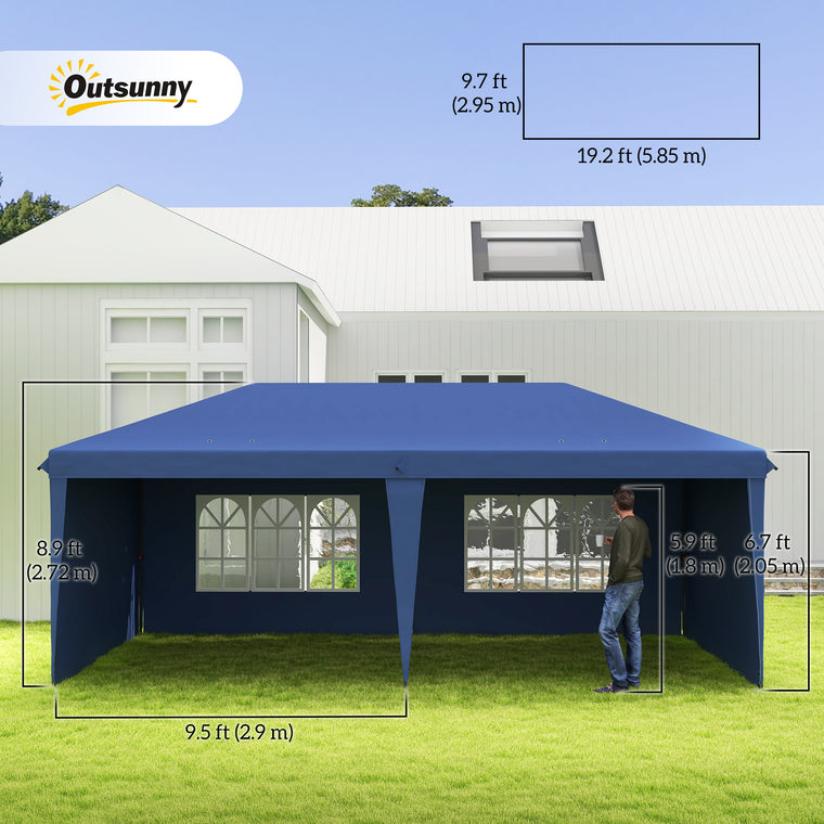 10' x 20' Blue Pop-Up Party Tent with Carrying Bag