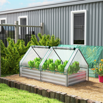 6' x 3' Metal Raised Garden Bed with Greenhouse Cover