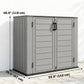 33 Cu.ft Plastic Outdoor Storage Shed, Storage Cabinet Tool Box with Lockable Double Doors and Flip-Top Lid Light Grey