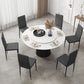 Modern Dining Chairs, Set of 6, High Back Linen Fabric Upholstery and Metal Legs for the Living Room, Home, Grey