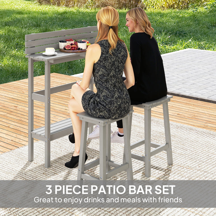 3-Piece Bar Set with 43" Table and 2 Stools