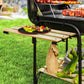 Charcoal BBQ Grill, BBQ Grill with 1840 cm² Cooking Area, 3 Shelves, Adjustable Vent, Lockable Lid, Wheels, Black