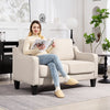 Loveseat Sofa, Modern Couch with Pocket Spring, Linen Upholstered, Thick Padded, Beige