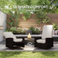 Outdoor Rattan Wicker Lounge Chair with Footrest & Soft Cushion for Patio, Garden, Backyard, Cream White