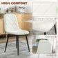 Dining Chairs Set of 4, Upholstered Dining Room Chairs with Steel Legs, Modern Kitchen Chair for Dining Room, Cream