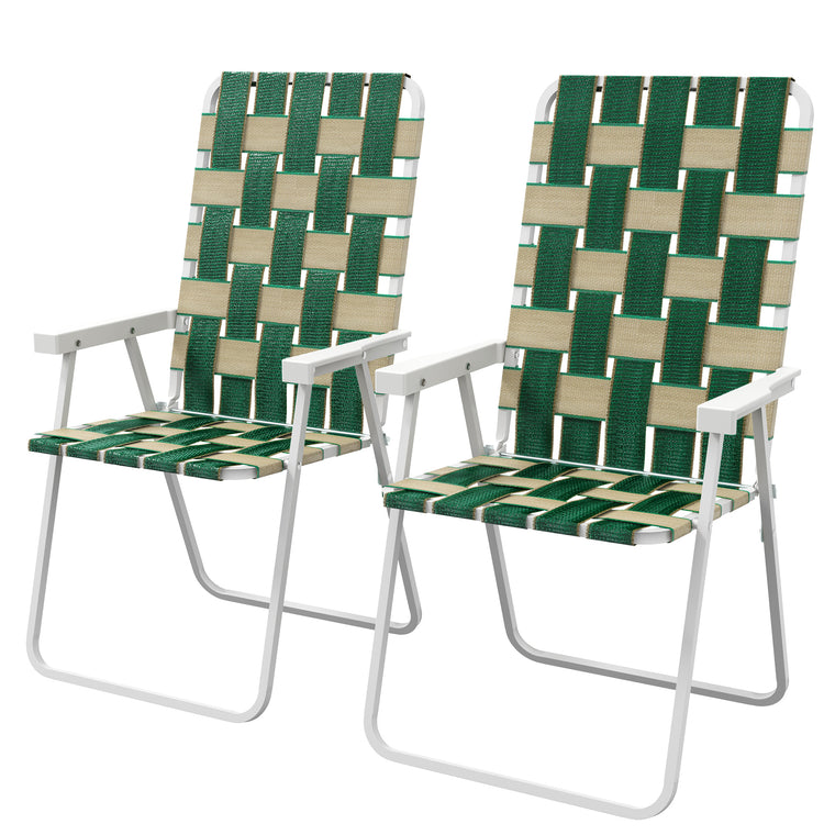 2-Piece Portable Folding Chair Set with Armrests