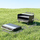 Charcoal BBQ Grill, Portable Barbecue Grill with Adjustable Grates, Foldable Legs, Side Shelf for Camping Travel, Black