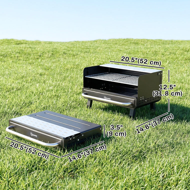 Portable Charcoal BBQ Grill with Foldable Legs
