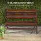 2-Seater Wooden Outdoor Bench, Foldable Garden Bench with Slatted Backrest and Seat, Patio Loveseat, Carbonised Finish