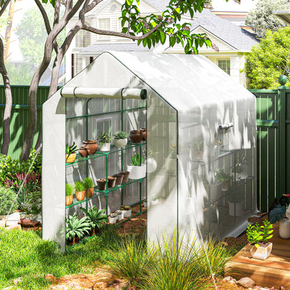 140 x 213 x 190 cm Plant Growhouse with Mesh Windows