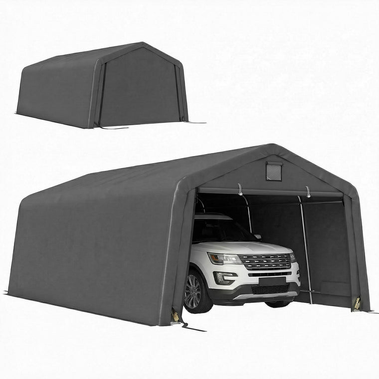 Heavy Duty Portable Carport with Ventilation Windows