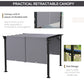 10' x 10' Retractable Pergola Canopy for Backyard, Grey