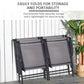 4-Piece Folding Chair Set for Relaxing on Patio Balcony Garden, Comfortable Outdoor Furniture with Armrests, Grey