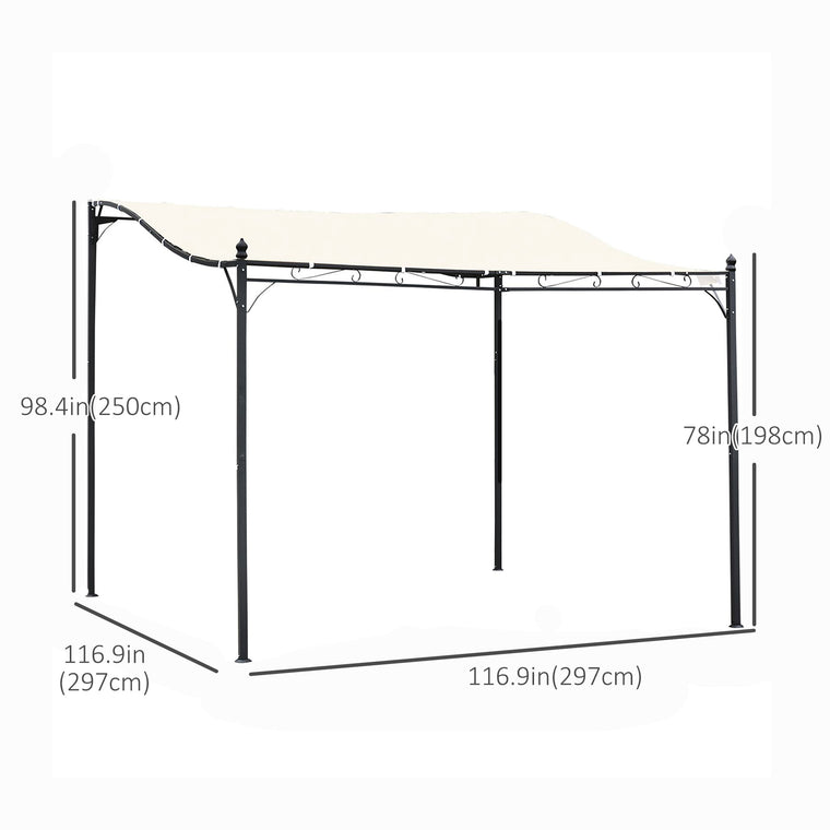 10x10 Cream White Steel Portable Gazebo Shelter