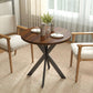 29" Dining Table, Contemporary Round Kitchen Table with Steel Legs, Walnut