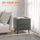 Modern Nightstand, Night Table with 2 Drawers, Bed End Table with Solid Wood Legs for Bedroom